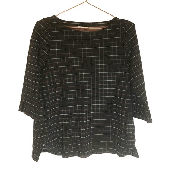 J. Jill Window Pane Top - Navy Red White - Size XS - Picture 1 of 6